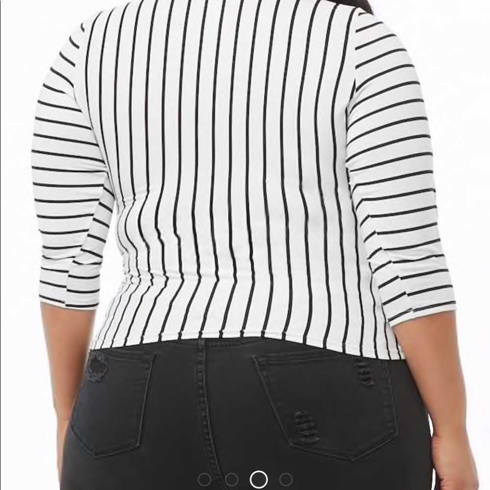 Striped faux-wrap top - Picture 2 of 4